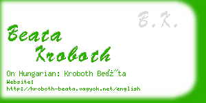 beata kroboth business card